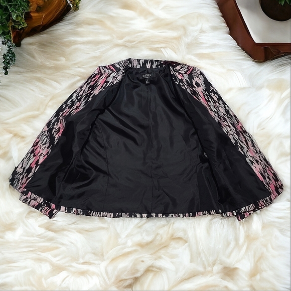 Kasper Women's Pink & Black Splotch Open Blazer Size 10 - Picture 4 of 9